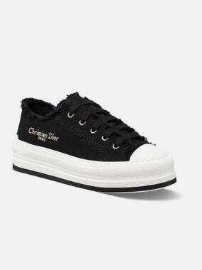 Dior Black Canvas Low-Top Sneaker with White Sole
